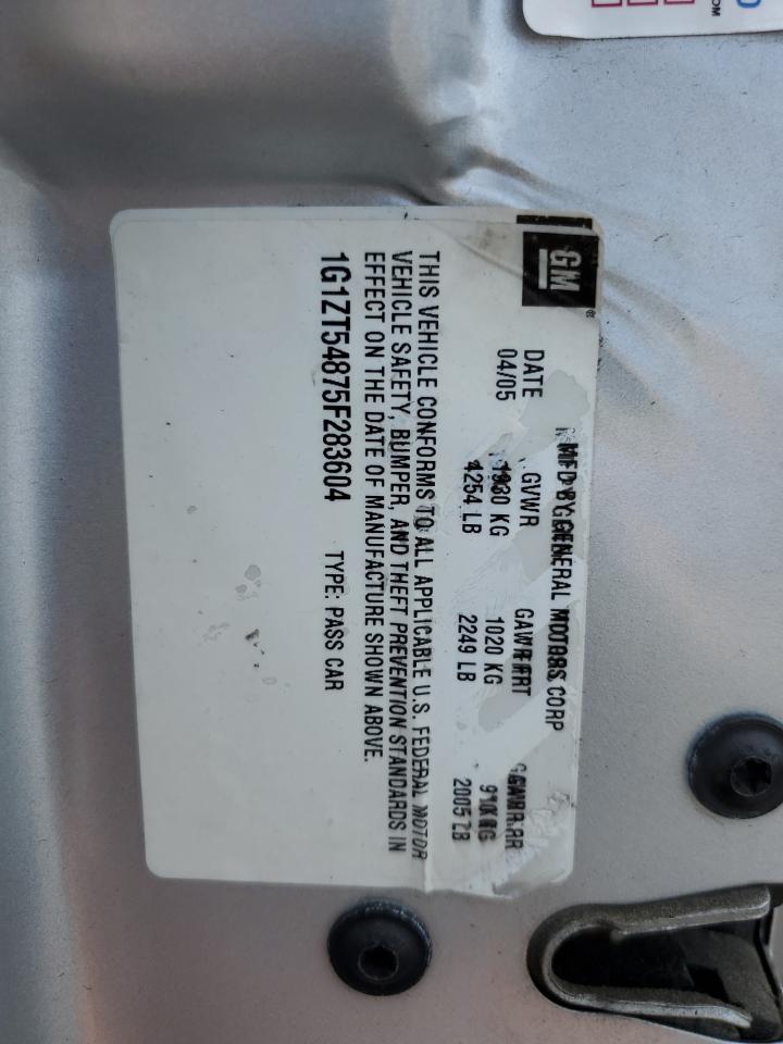 2005 Chevrolet Malibu Ls VIN: 1G1ZT54875F283604 Lot: 62611735
