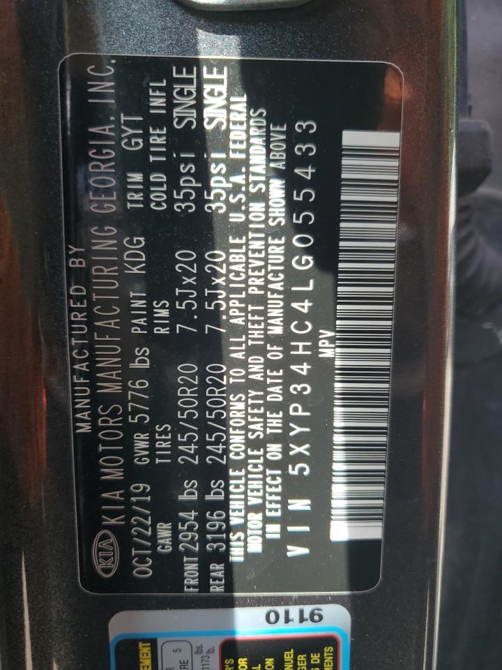 2020 Kia Telluride Ex VIN: 5XYP34HC4LG055433 Lot: 64028725