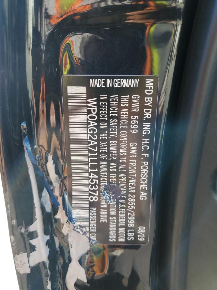 2020 Porsche Panamera Gts VIN: WP0AG2A71LL145378 Lot: 64332205
