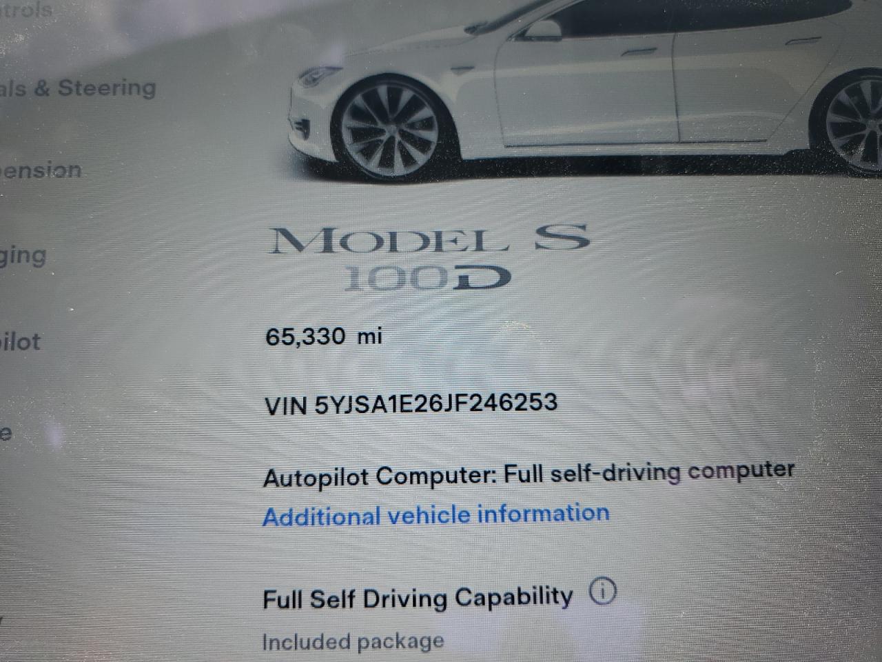 2018 Tesla Model S VIN: 5YJSA1E26JF246253 Lot: 64390215