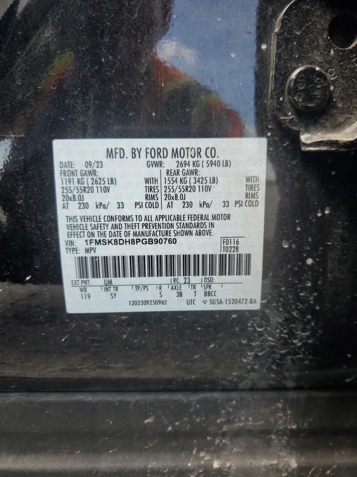 2023 Ford Explorer Xlt VIN: 1FMSK8DH8PGB90760 Lot: 63100665