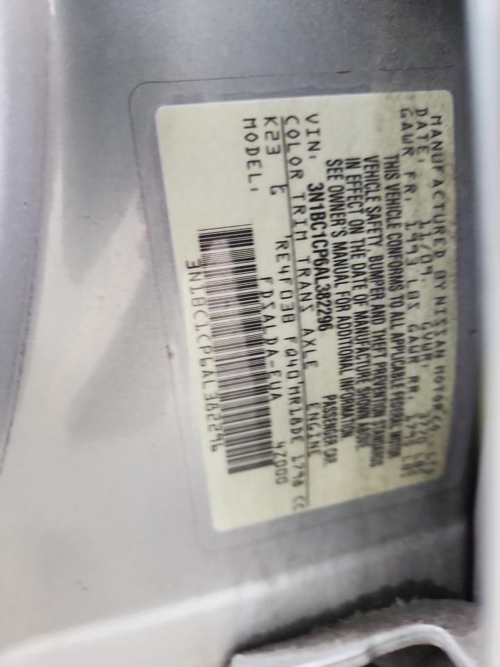 2010 Nissan Versa S VIN: 3N1BC1CP6AL382296 Lot: 64203945