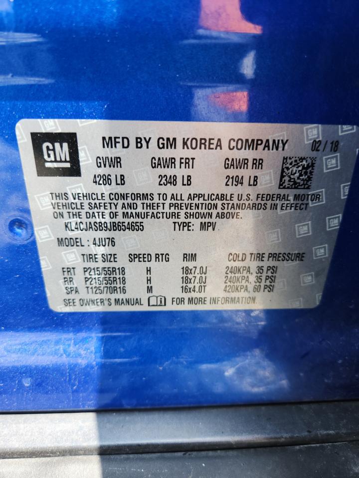 2018 Buick Encore Preferred VIN: KL4CJASB9JB654655 Lot: 64787825