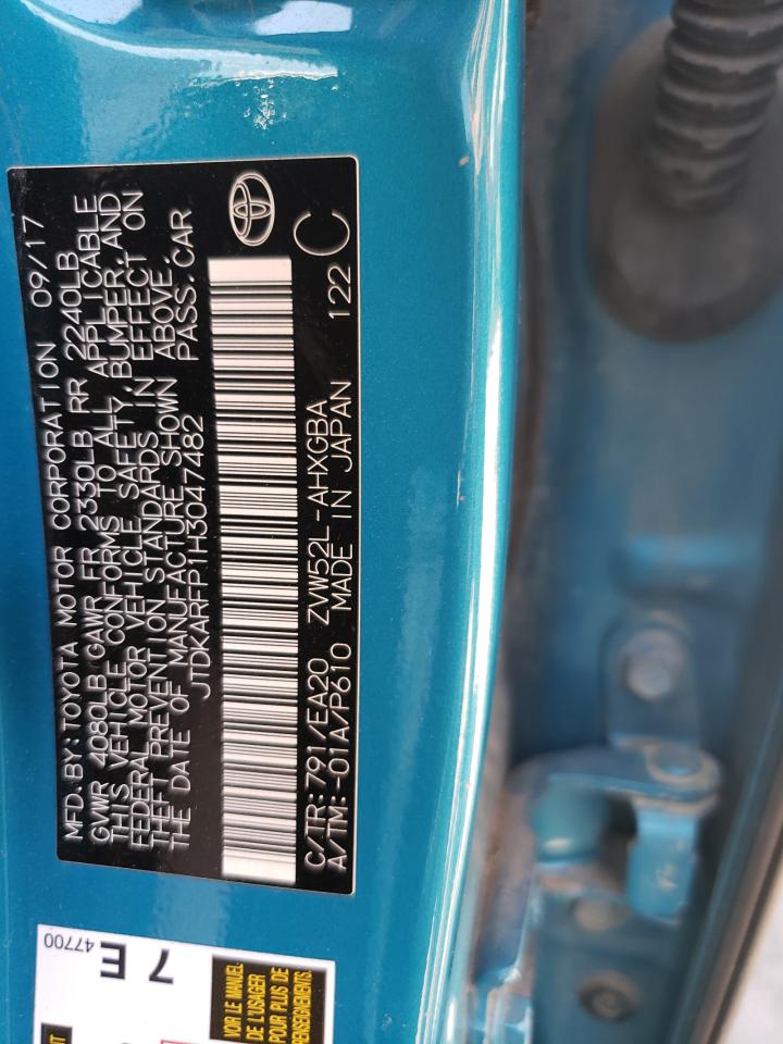 2017 Toyota Prius Prime VIN: JTDKARFP1H3047482 Lot: 64552795