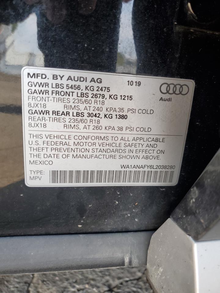 wa1anafy6l2038280 WA1ANAFY6L2038280 2020 Audi Q5 Premium