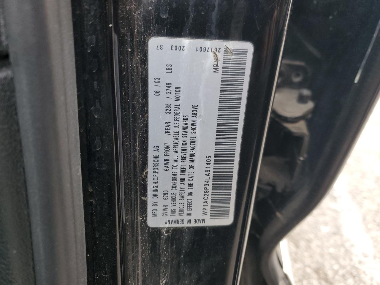 2004 Porsche Cayenne Turbo VIN: WP1AC29P34LA91405 Lot: 65203955
