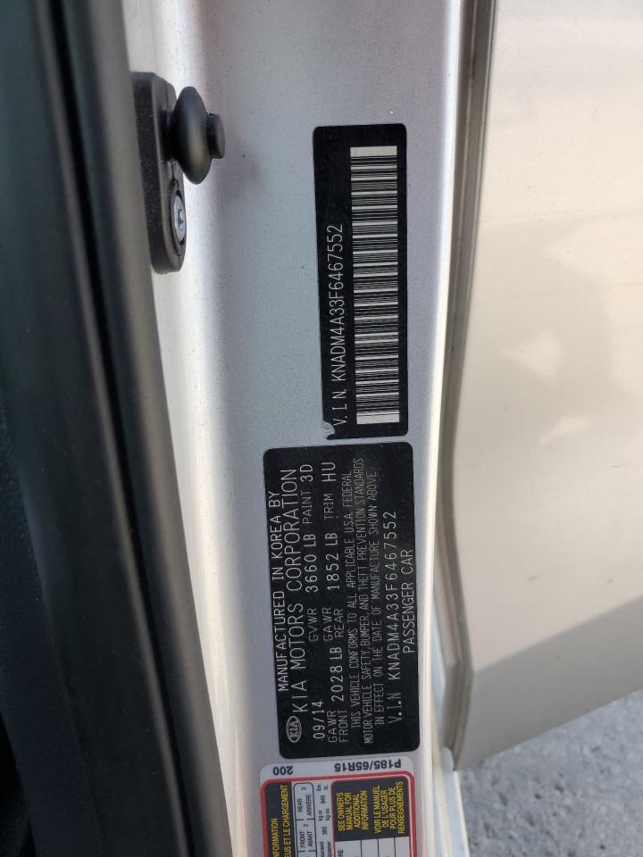 2015 Kia Rio Lx VIN: KNADM4A33F6467552 Lot: 63642955