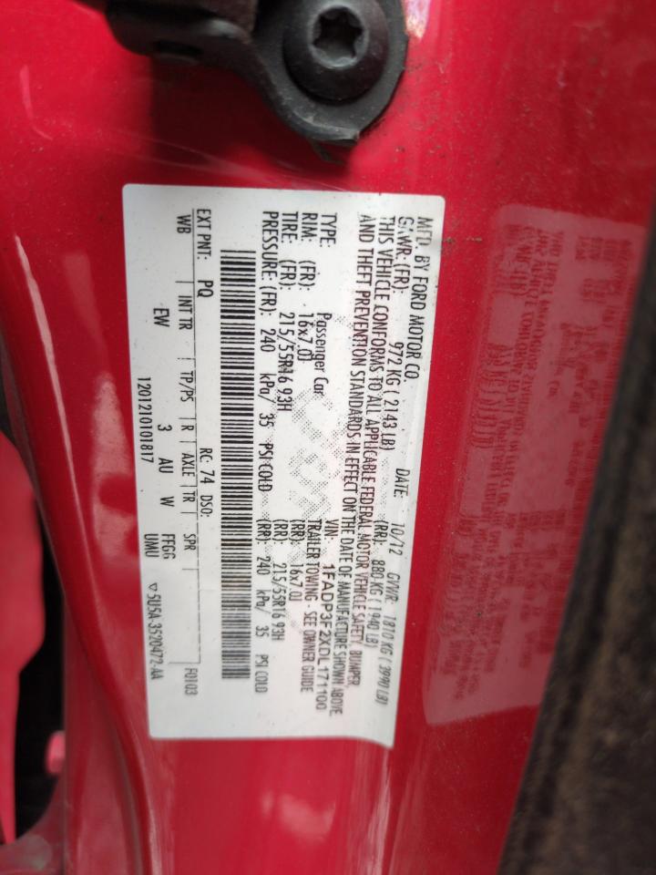2013 Ford Focus Se VIN: 1FADP3F2XDL171100 Lot: 61307815