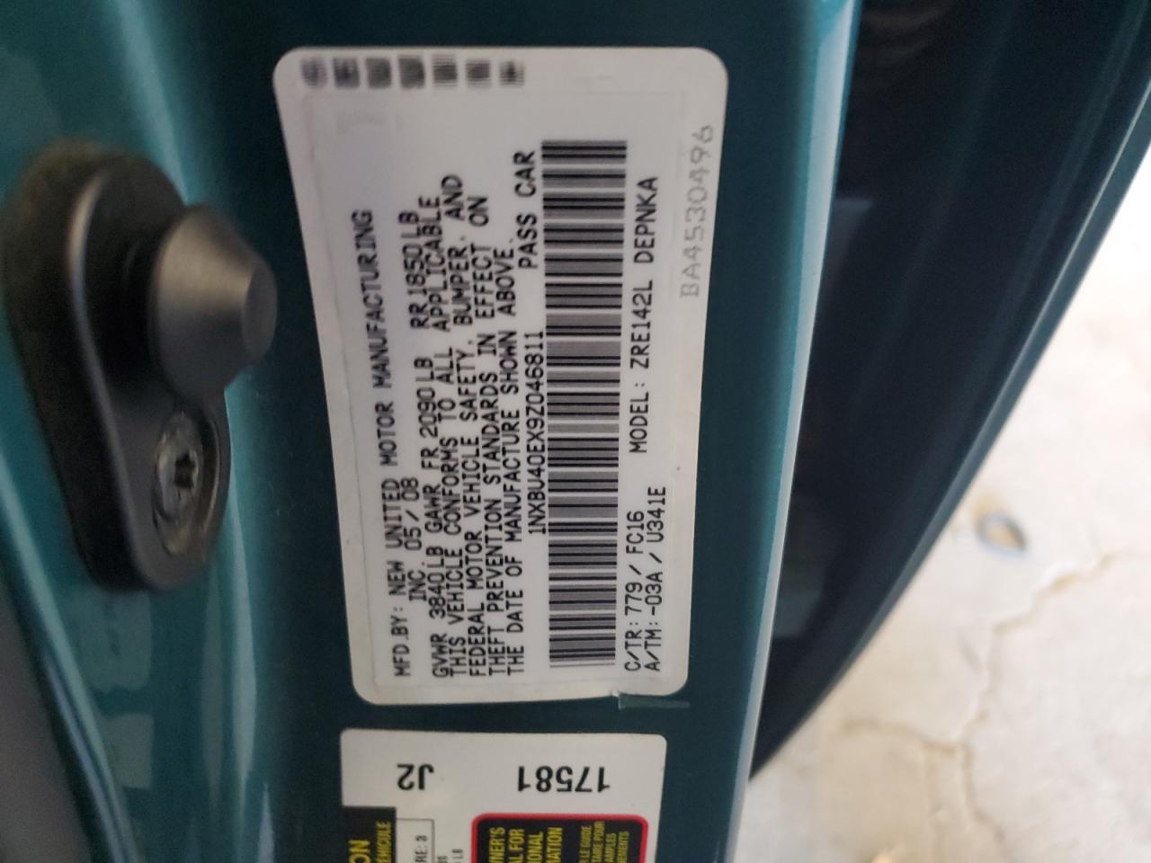 2009 Toyota Corolla Base VIN: 1NXBU40EX9Z046811 Lot: 63879025
