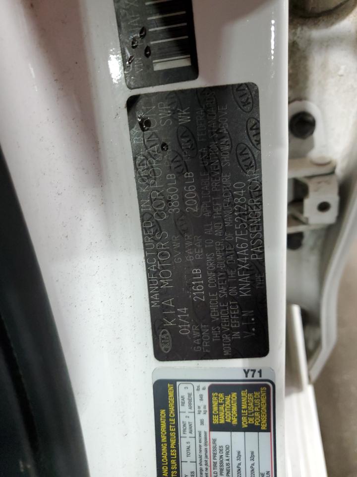 2014 Kia Forte Lx VIN: KNAFX4A67E5212840 Lot: 65528705