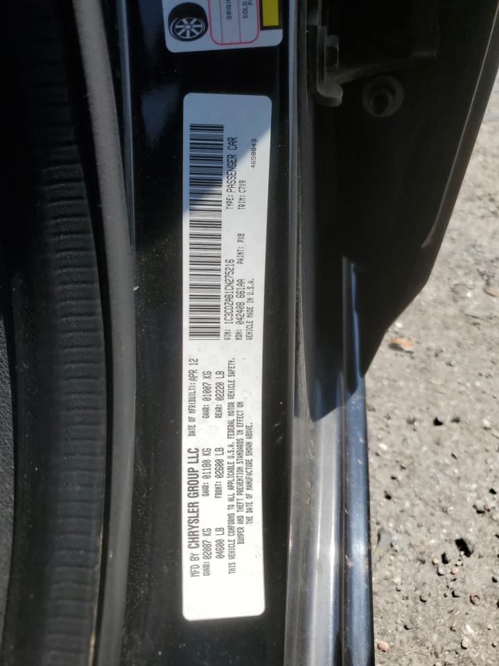 2012 Dodge Avenger Se VIN: 1C3CDZAB1CN275216 Lot: 63817355