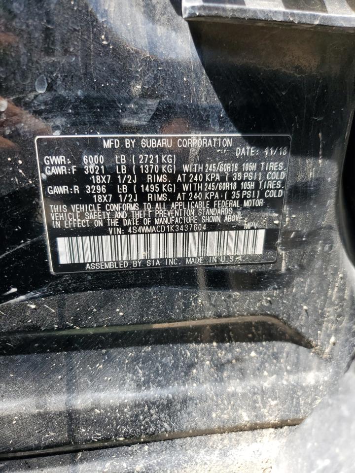 2019 Subaru Ascent Premium VIN: 4S4WMACD1K3437604 Lot: 64959445