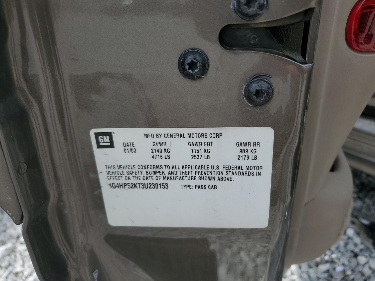 2003 Buick Lesabre Custom VIN: 1G4HP52K73U230153 Lot: 66995125