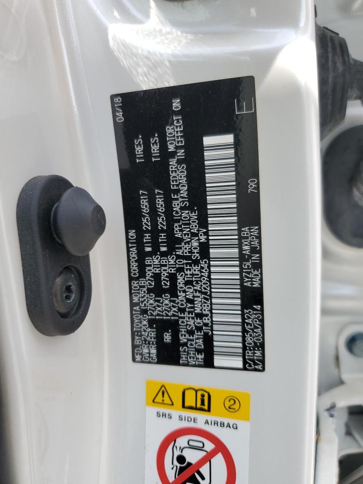 2018 Lexus Nx 300H VIN: JTJBJRBZ7J2094645 Lot: 62607065