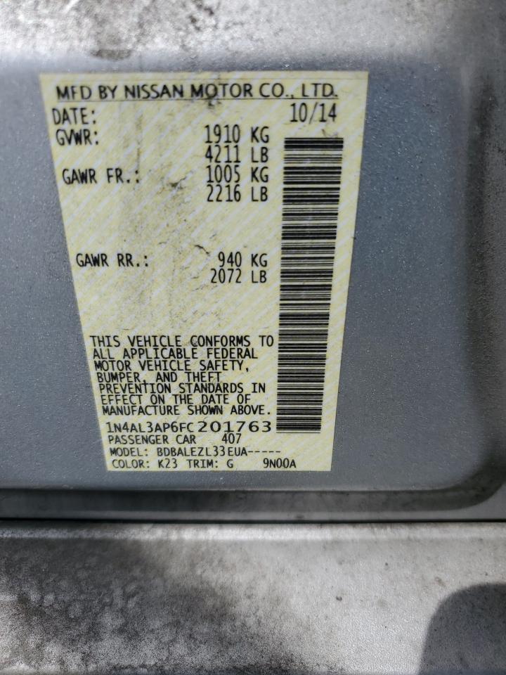 2015 Nissan Altima 2.5 VIN: 1N4AL3AP6FC201763 Lot: 64817035