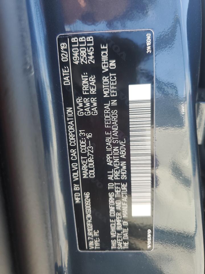 2019 Volvo S60 T5 Momentum VIN: 7JR102FK3KG009246 Lot: 64351045