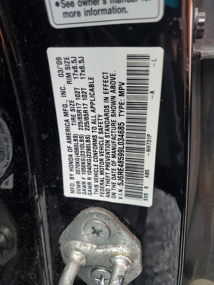 2009 Honda Cr-V Ex VIN: 5J6RE48599L034685 Lot: 64647605