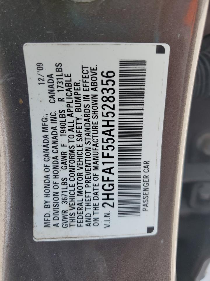 2010 Honda Civic Lx VIN: 2HGFA1F55AH528356 Lot: 64273735