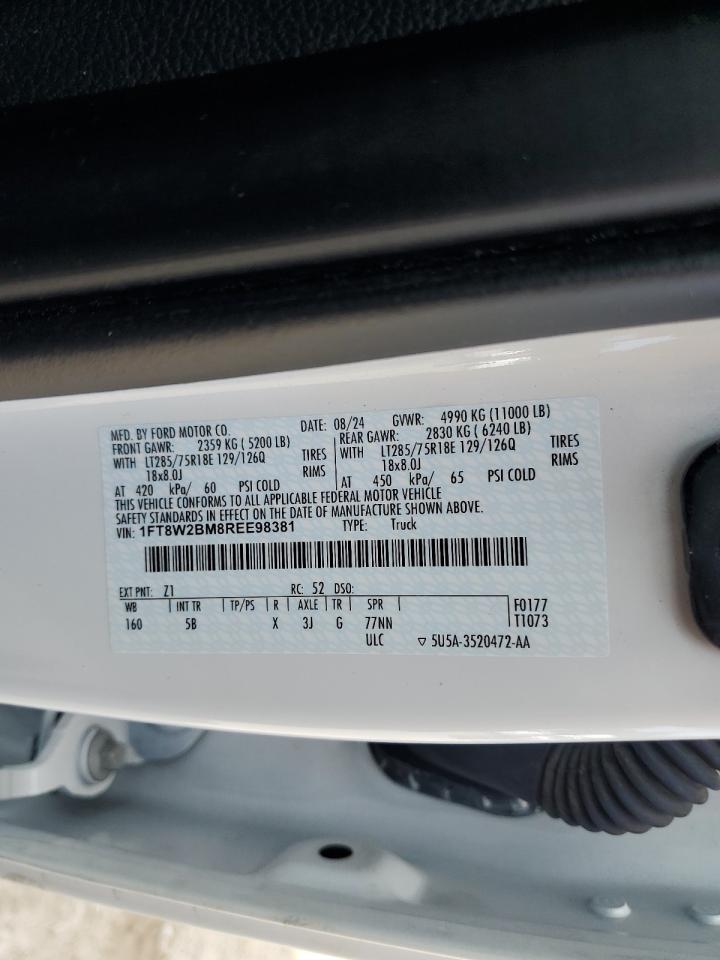 2024 Ford F250 Super Duty VIN: 1FT8W2BM8REE98381 Lot: 65709255