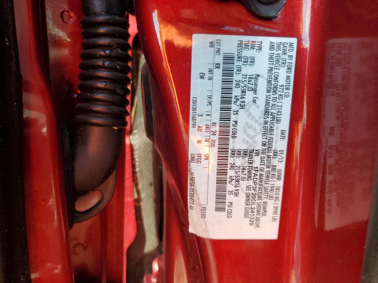 2013 Ford Focus Se VIN: 1FADP3F29DL241329 Lot: 65015655
