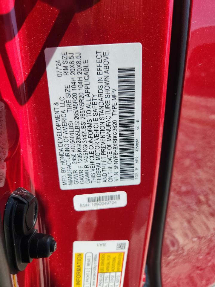 2024 Honda Passport Black Edition VIN: 5FNYF8H8XRB023620 Lot: 66481595