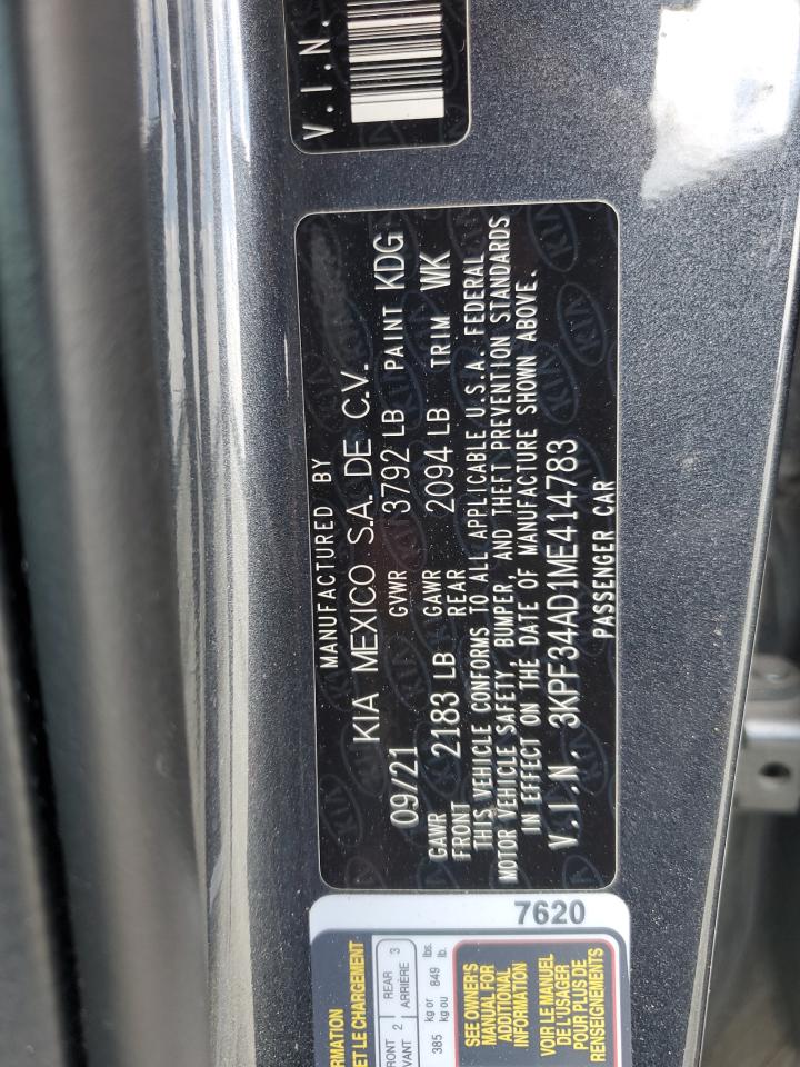 3KPF34AD1ME414783 2021 Kia Forte Gt Line