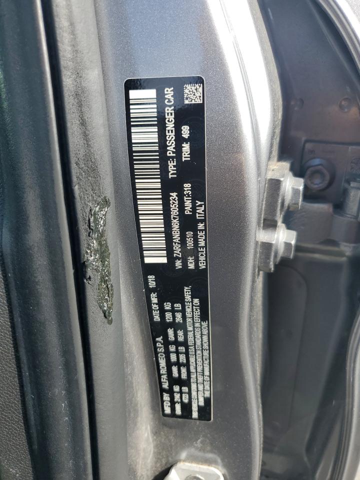 zarfanbn6k7605234 ZARFANBN6K7605234 2019 Alfa Romeo Giulia Ti