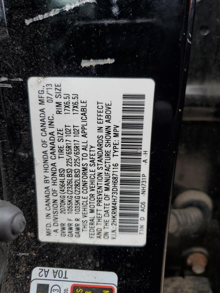 2013 Honda Cr-V Exl VIN: 2HKRM4H73DH687116 Lot: 64655145