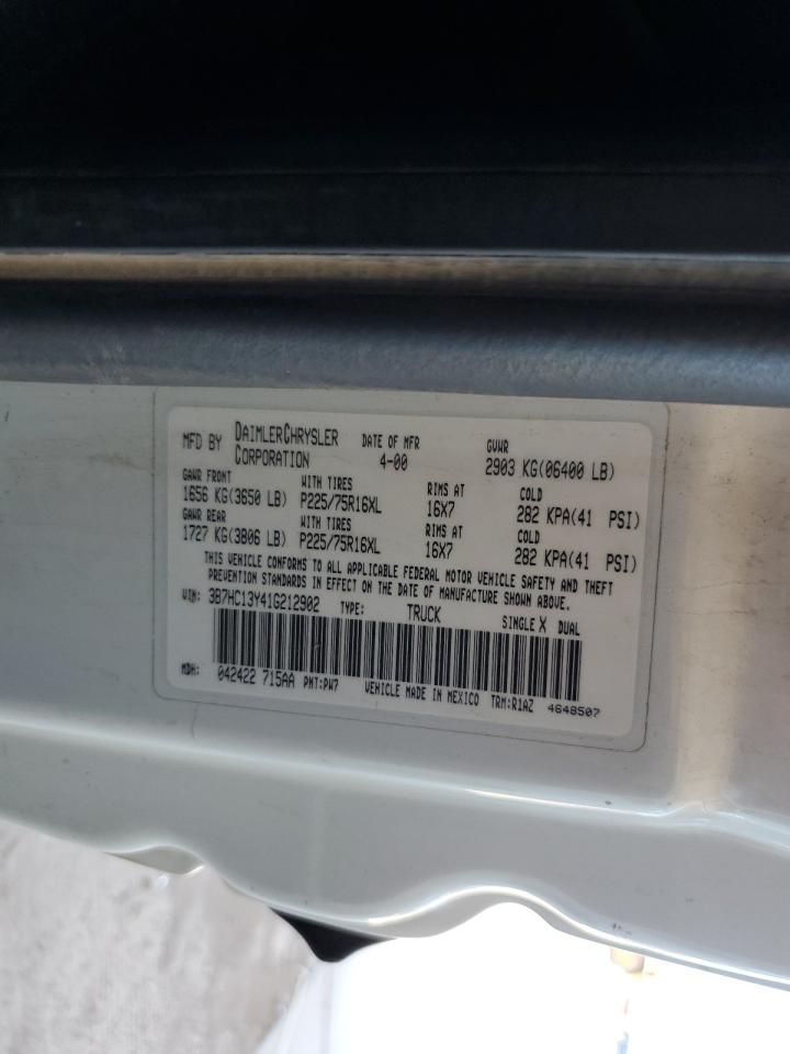 2001 Dodge Ram 1500 VIN: 3B7HC13Y41G212902 Lot: 65375885