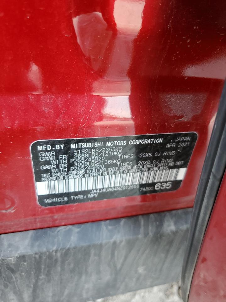 2022 Mitsubishi Outlander Se VIN: JA4J4UA84NZ012556 Lot: 64040625