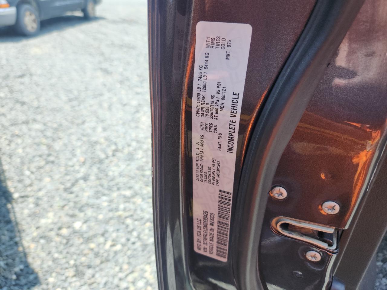 2021 Ram 4500 VIN: 3C7WRLEL5MG699425 Lot: 63821365