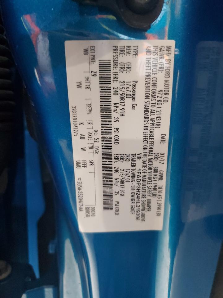 2017 Ford Focus Sel VIN: 1FADP3H24HL219306 Lot: 63691945