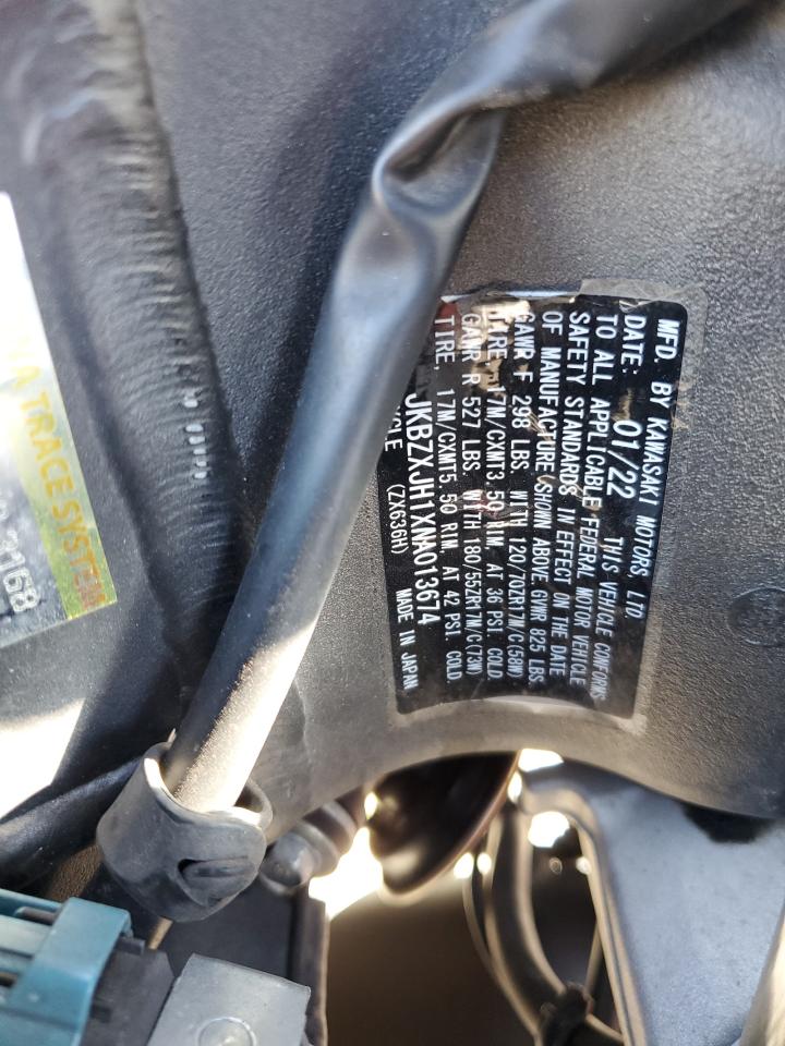 jkbzxjh1xna013674 JKBZXJH1XNA013674 2022 Kawasaki Zx636 K
