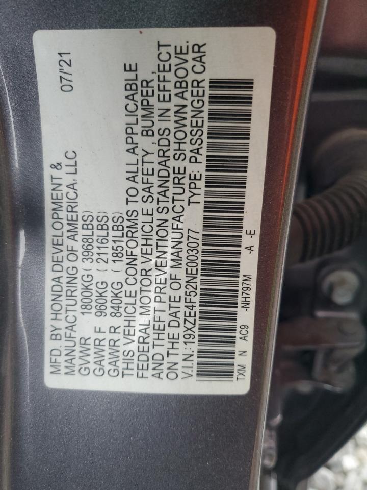 2022 Honda Insight Ex VIN: 19XZE4F52NE003077 Lot: 62913445