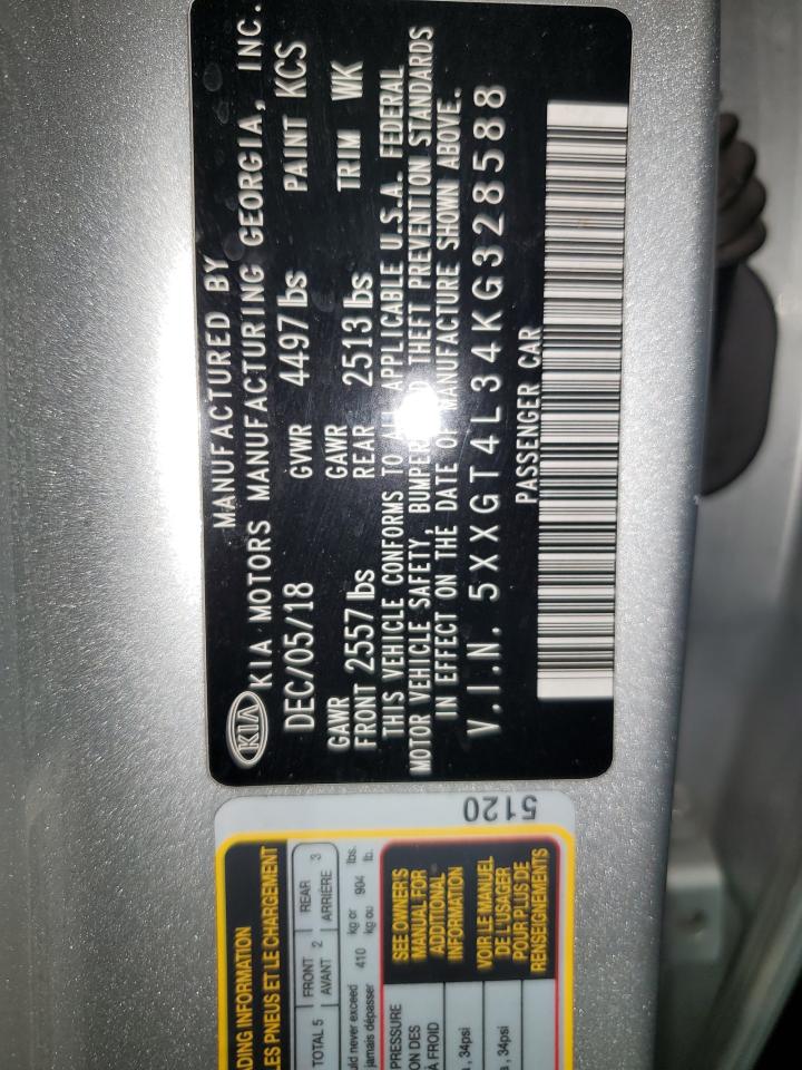 5xxgt4l34kg328588 5XXGT4L34KG328588 2019 Kia Optima Lx