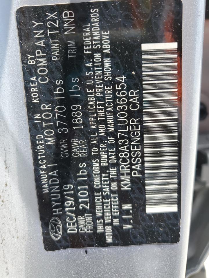 2020 Hyundai Venue Sel VIN: KMHRC8A37LU036654 Lot: 62914295