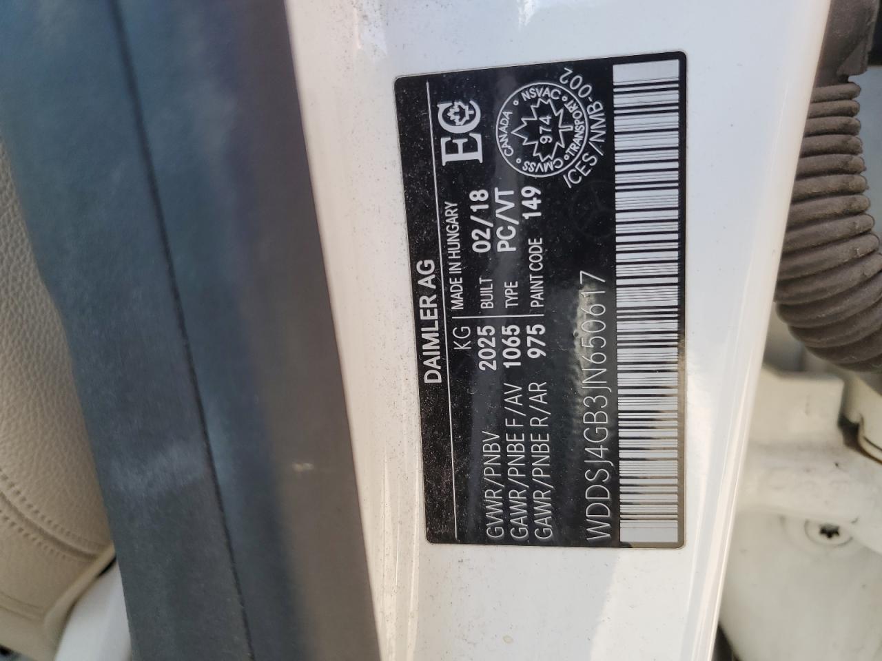 wddsj4gb3jn650617 WDDSJ4GB3JN650617 2018 Mercedes-Benz Cla 250 4Matic