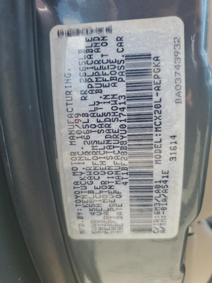 2000 Toyota Avalon Xl VIN: 4T1BF28B8YU017413 Lot: 63616685