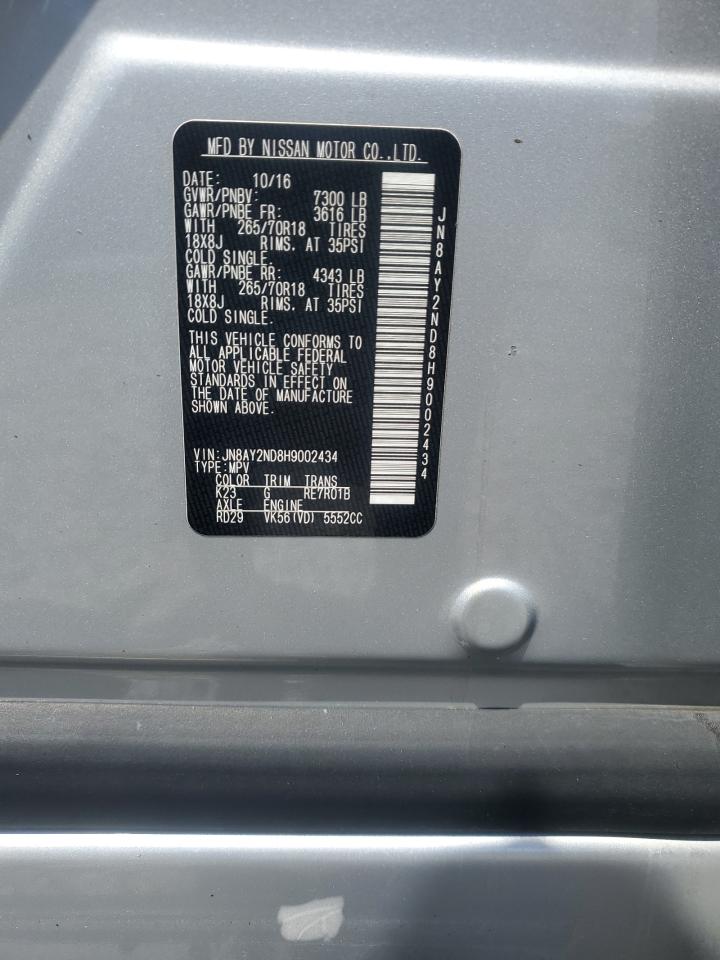 2017 Nissan Armada Sv VIN: JN8AY2ND8H9002434 Lot: 64847795