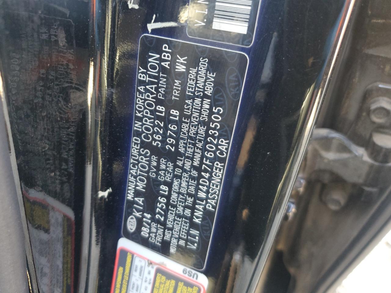 2015 Kia K900 VIN: KNALW4D47F6023505 Lot: 64072215