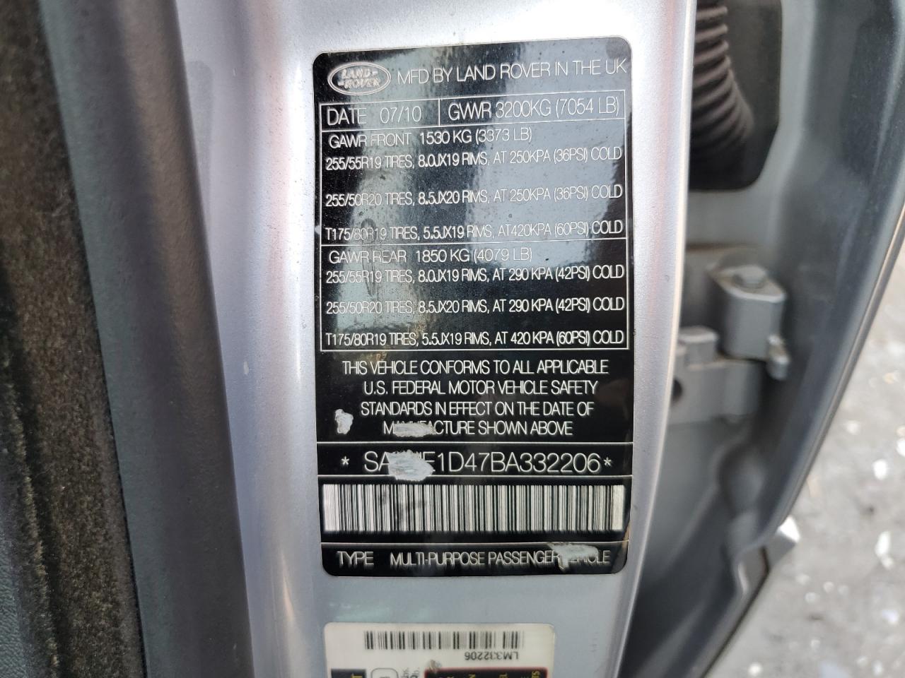 SALME1D47BA332206 2011 Land Rover Range Rover Hse