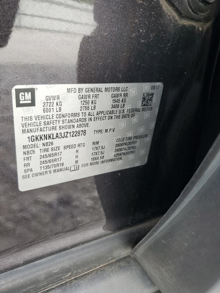2018 GMC Acadia Sle VIN: 1GKKNKLA3JZ122878 Lot: 66017365
