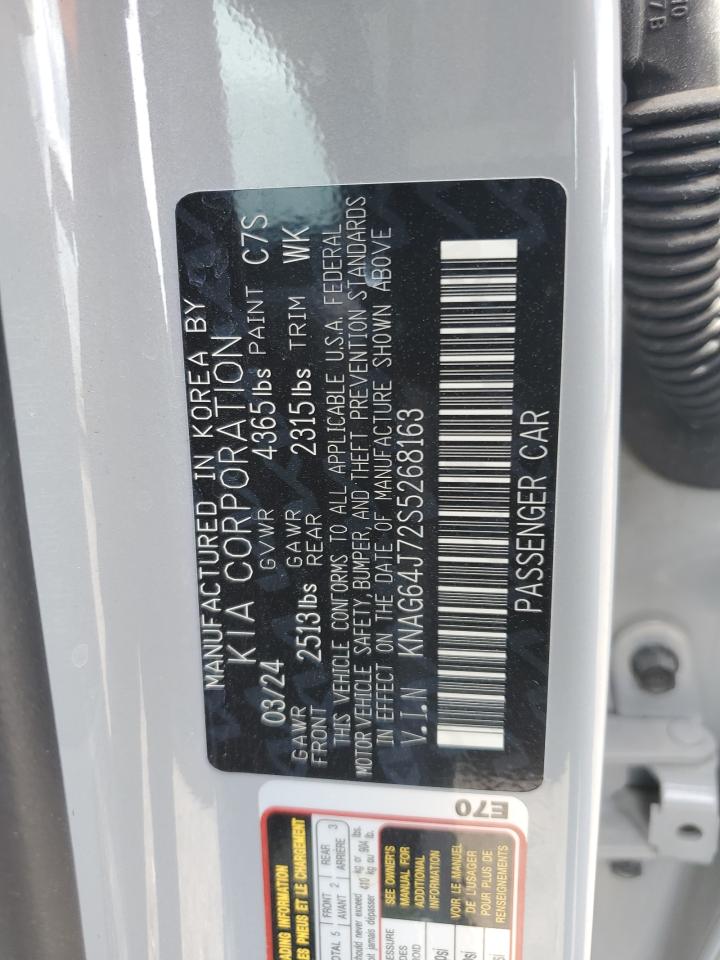 2025 Kia K5 Gt Line VIN: KNAG64J72S5268163 Lot: 64267905