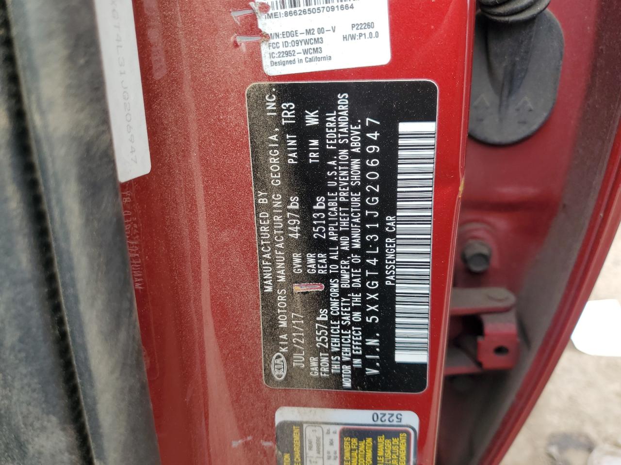 2018 Kia Optima Lx VIN: 5XXGT4L31JG206947 Lot: 66667775