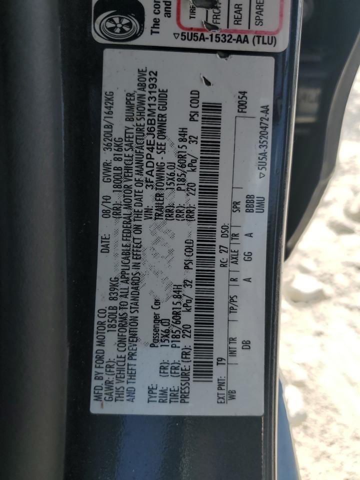 2011 Ford Fiesta Se VIN: 3FADP4EJ6BM131932 Lot: 63968425