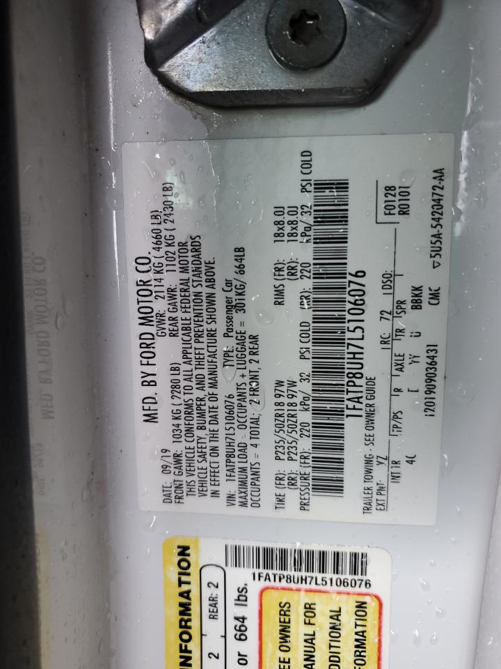 2020 Ford Mustang VIN: 1FATP8UH7L5106076 Lot: 63852305