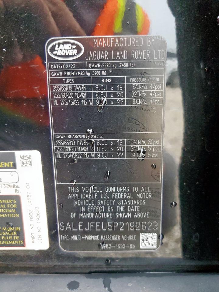 2023 Land Rover Defender 130 S VIN: SALEJFEU5P2192623 Lot: 63599385