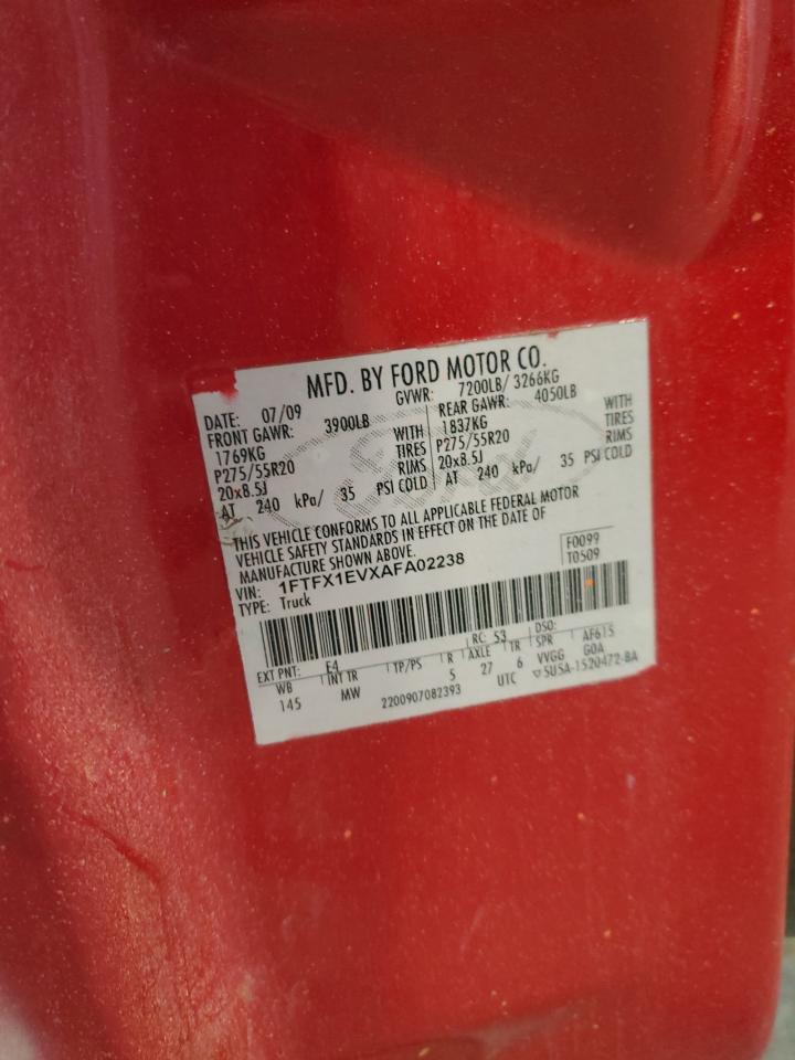 2010 Ford F150 Super Cab VIN: 1FTFX1EVXAFA02238 Lot: 65347825