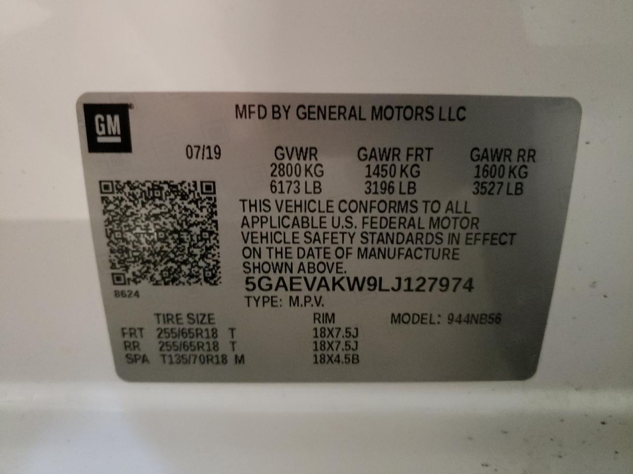 2020 Buick Enclave Essence VIN: 5GAEVAKW9LJ127974 Lot: 64576995