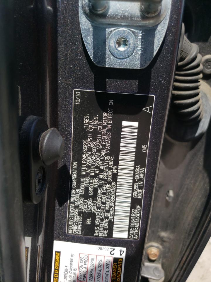 JTEBU5JR9B5043809 2011 Toyota 4Runner Sr5